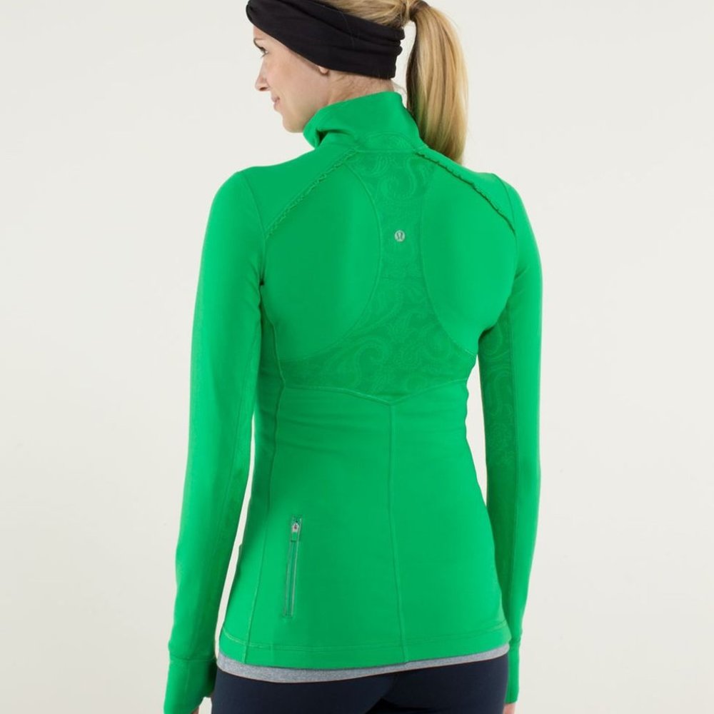 Lululemon Half Zip Pullover Lace Trim Ruffle Back